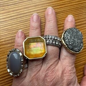 Elegant Multi-Stone Statement Ring Set